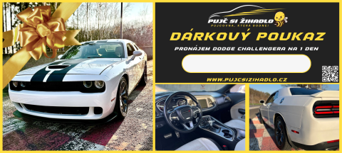 DÁRKOVÝ VOUCHER NA PRONÁJEM VOZU DODGE CHALLENGER NA 24 HODIN