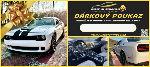 DÁRKOVÝ VOUCHER NA PRONÁJEM VOZU DODGE CHALLENGER NA 48 HODIN