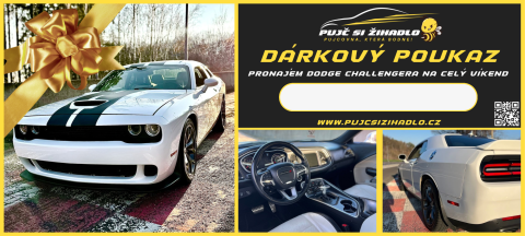 DÁRKOVÝ VOUCHER NA PRONÁJEM VOZU DODGE CHALLENGER NA CELÝ VÍKEND!